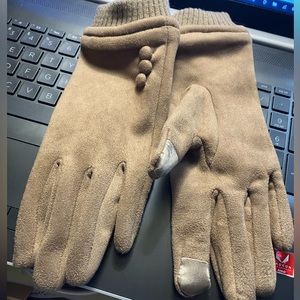 DSANEbrand kid-soft suede gloves w/screen sensitive fingertips 4phone/gps use
